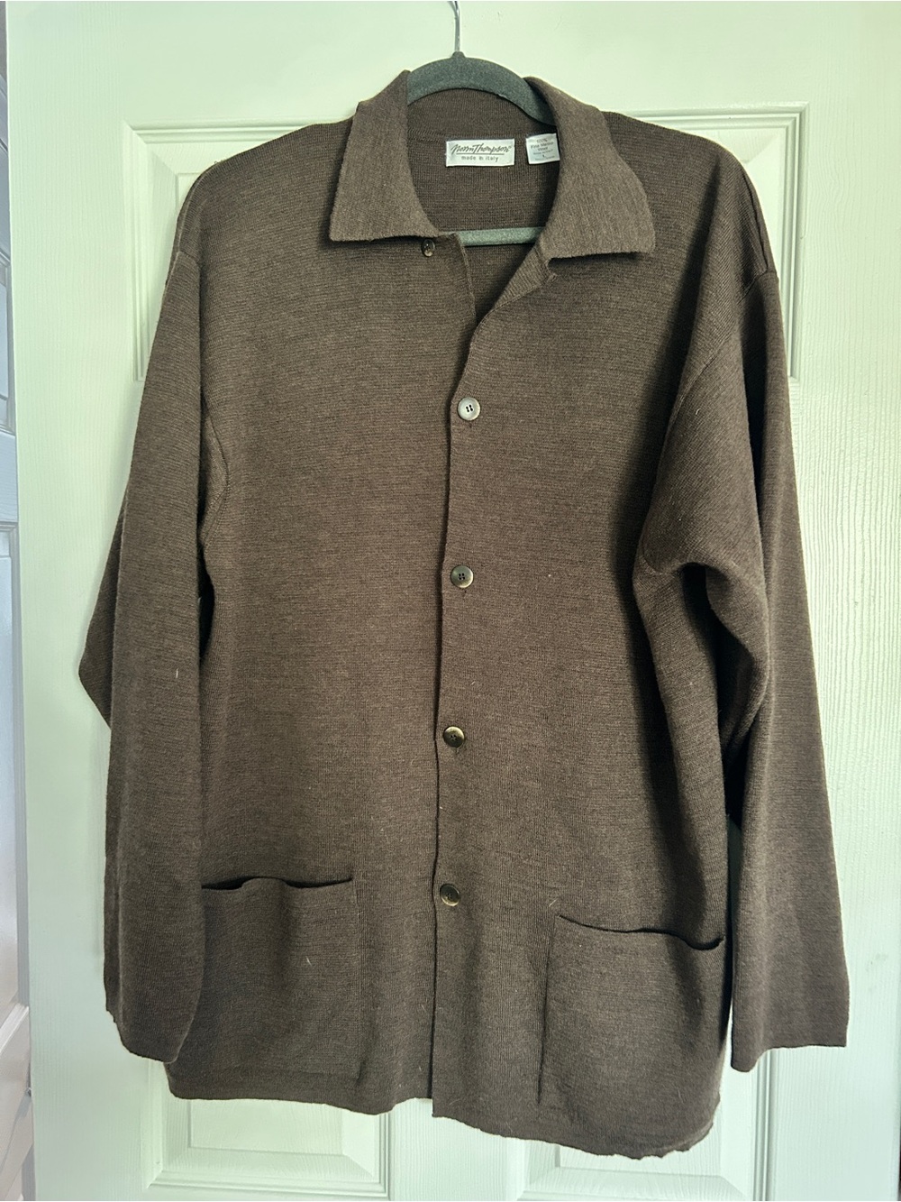 Norm Thompson Brown Button-Front Lightweight Men's Shirt Jacket